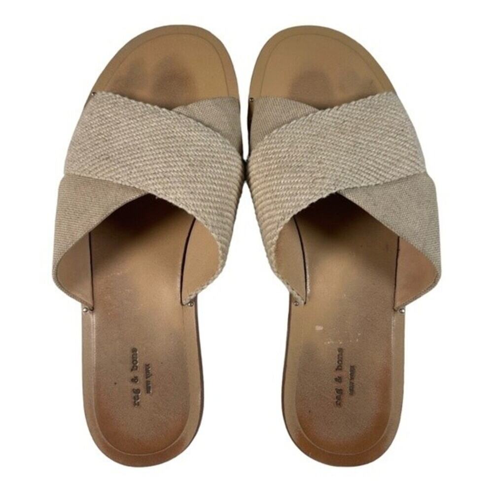 rag & bone Cream Cross‑Strap Slide Sandals - Picture 6 of 6